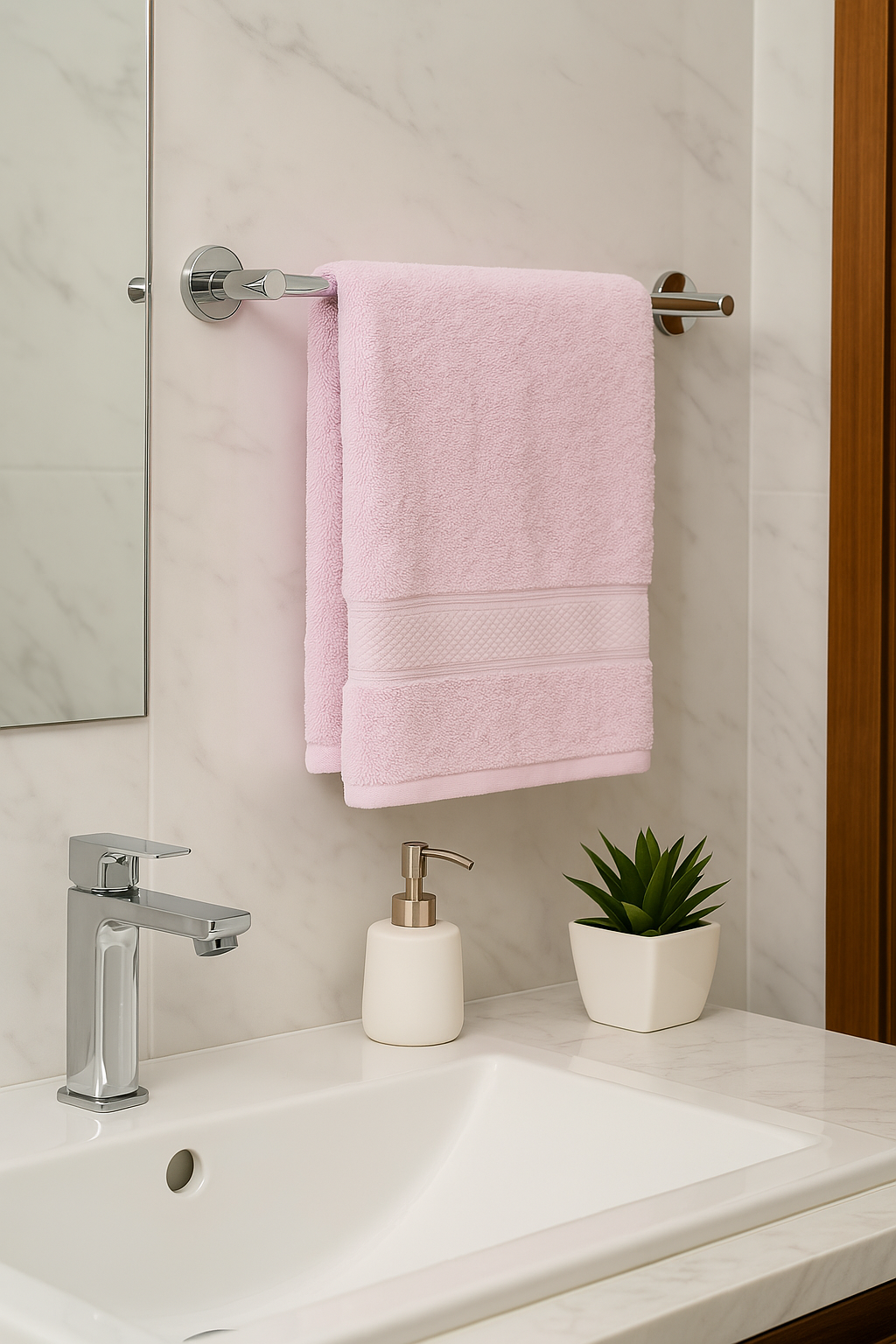 Pink Bamboo Hand Towel – Soft, Stylish & Sustainable Comfort