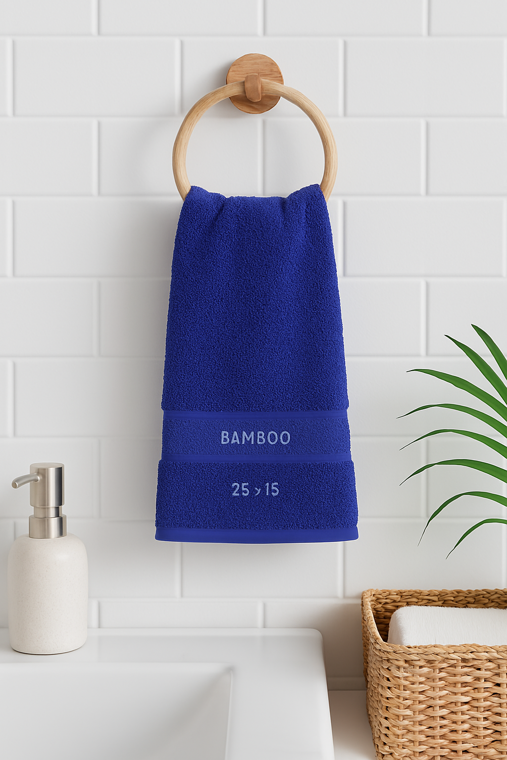Royal Blue Bamboo Hand Towel – Bold, Luxurious & Eco-Conscious