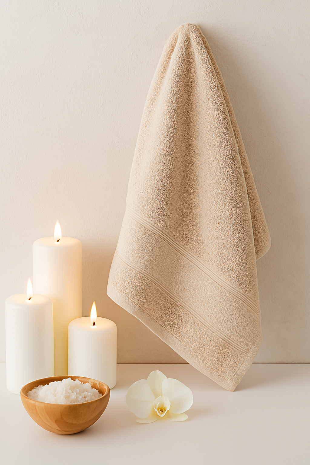 Light Beige Bamboo Hand Towel – Minimal, Soft & Naturally Luxurious