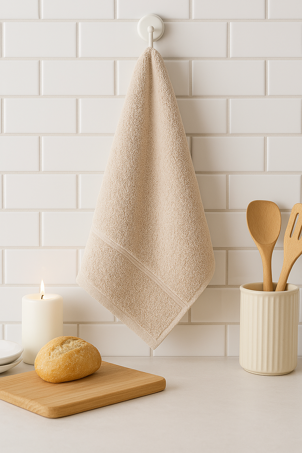 Light Beige Bamboo Hand Towel – Minimal, Soft & Naturally Luxurious