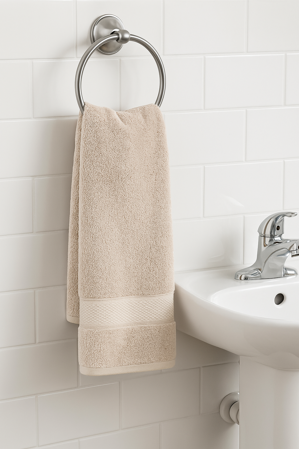 Light Beige Bamboo Hand Towel – Minimal, Soft & Naturally Luxurious