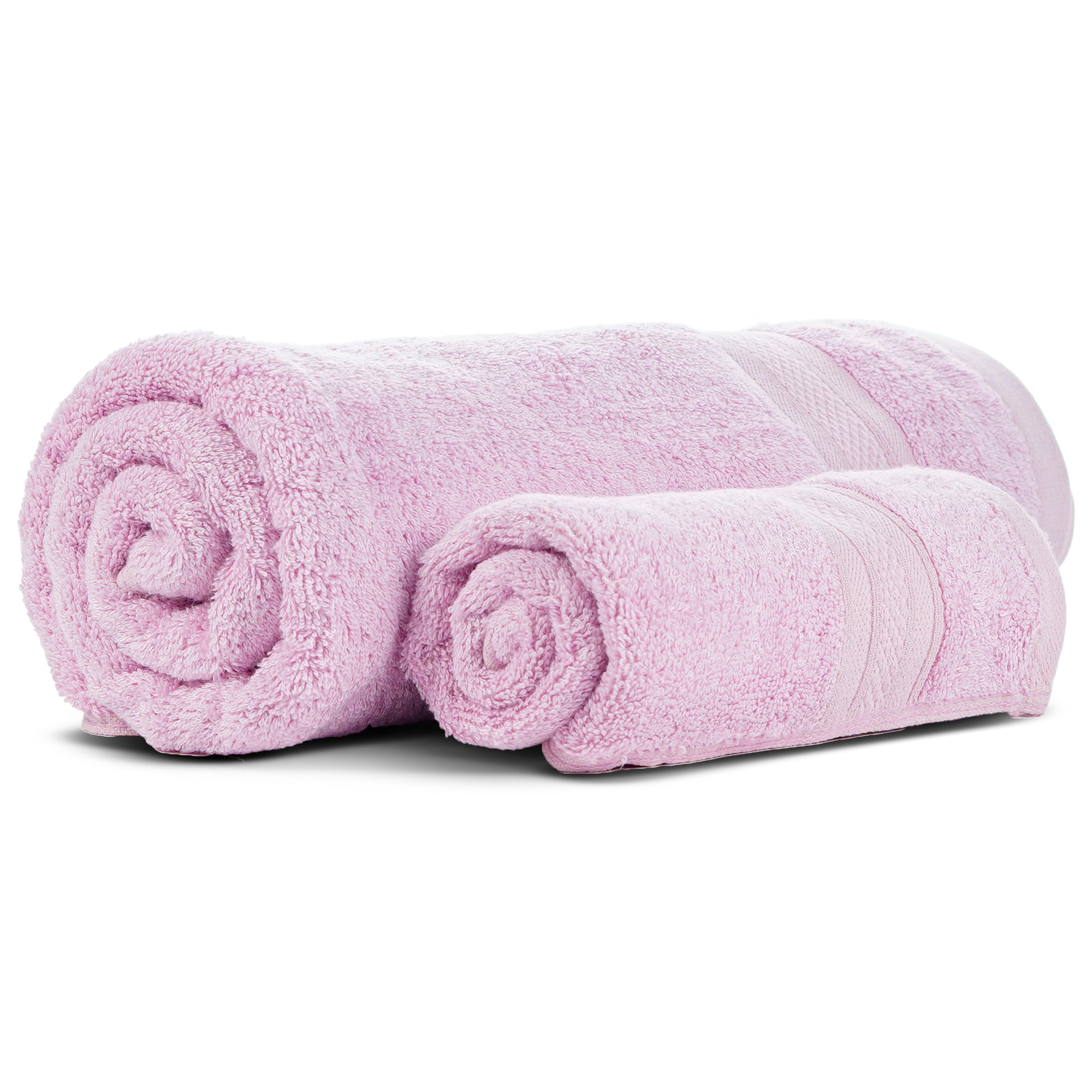 Combo Bamboo Bath + Hand Towel Pink 600 GSM
