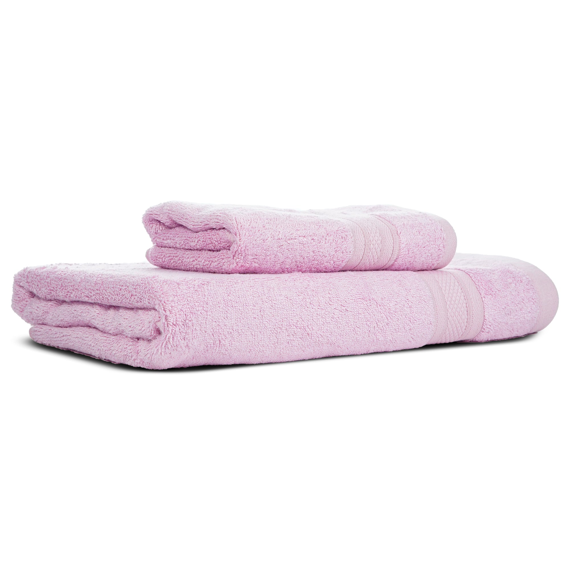 Combo Bamboo Bath + Hand Towel Pink 600 GSM