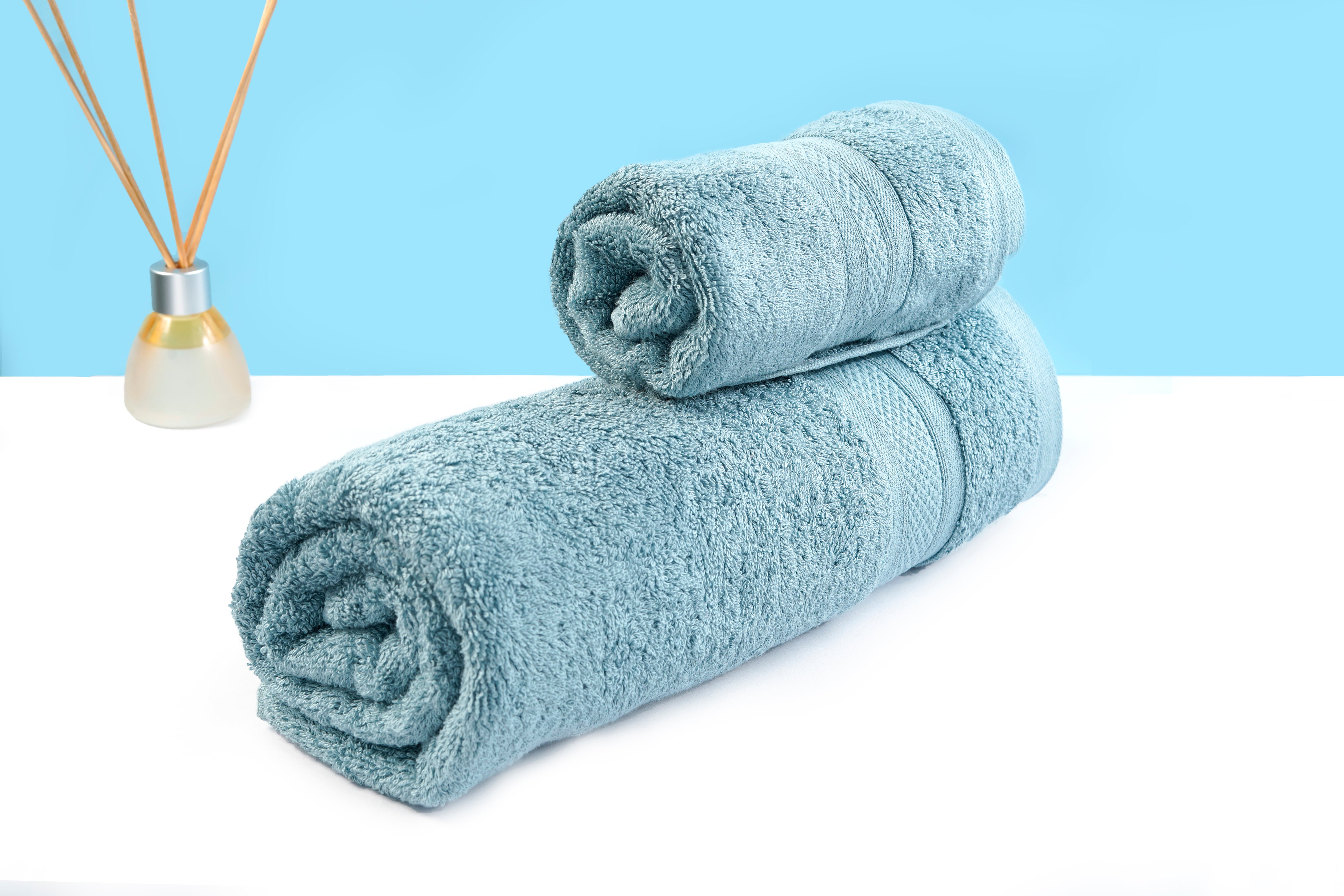 Combo Bamboo Bath Towel + Bamboo Hand Towel Light Grey 600 GSM