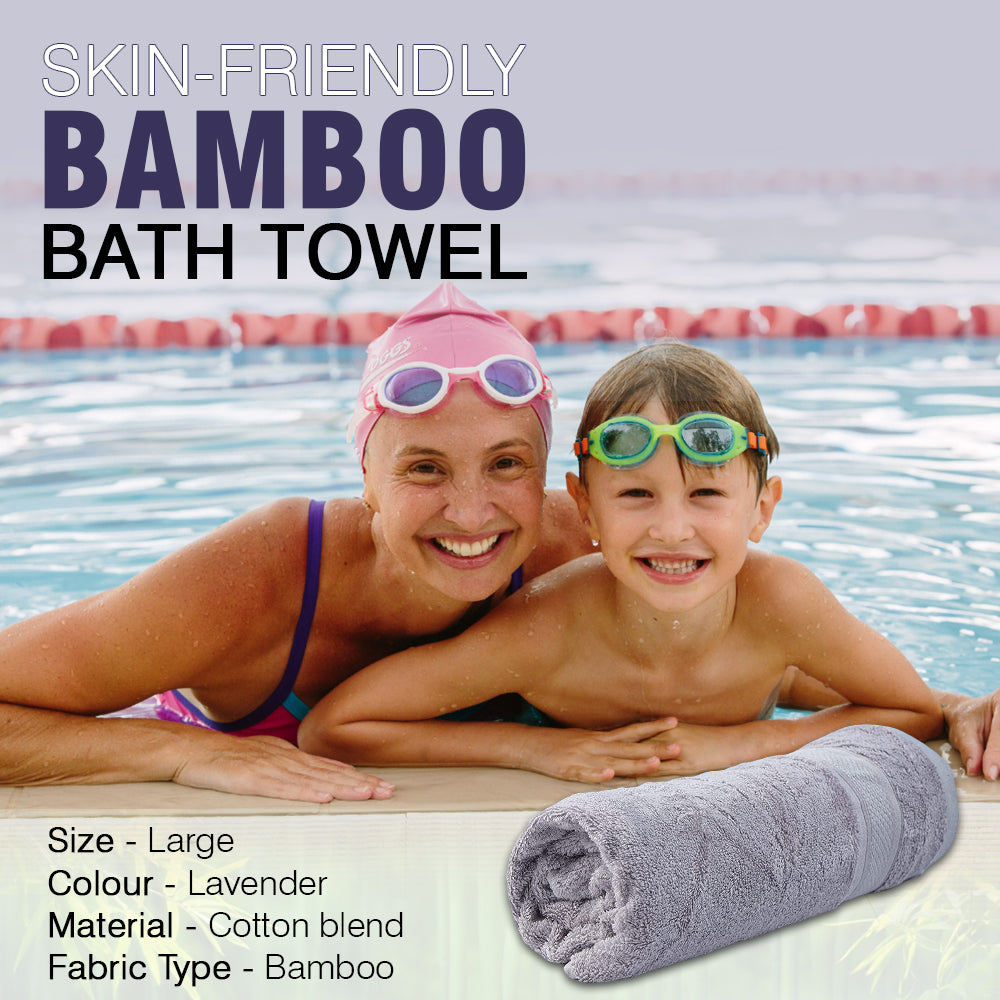 Combo Bamboo Bath+ Hand Towel Lavender 600 GSM