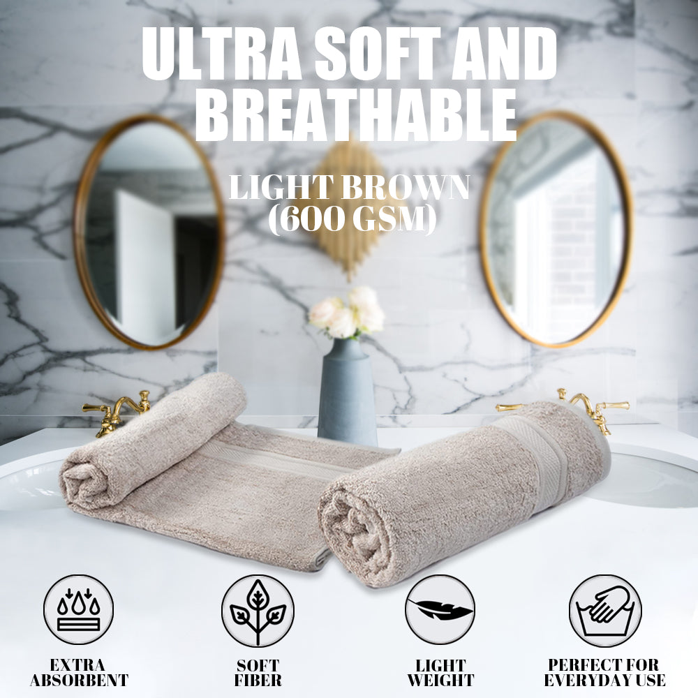 Light Brown    600 GSM Bamboo Bath Towel