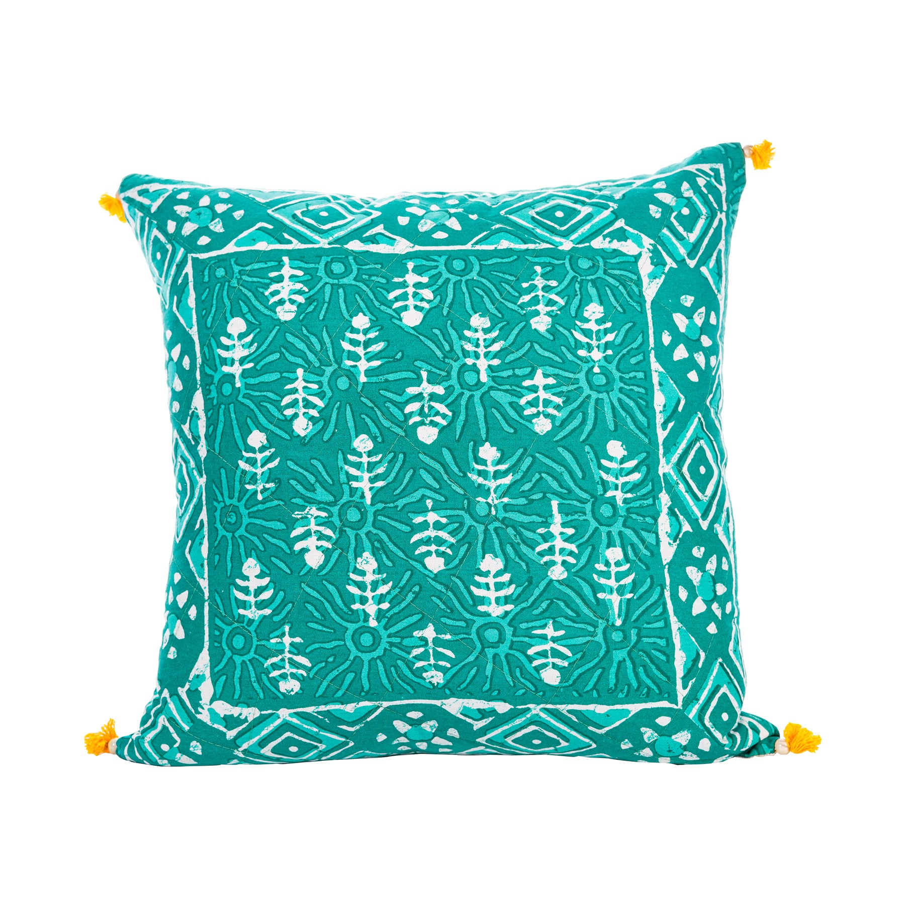 Inizio Jaipuri Hand Block Unique Traditional Print Cushions Covers with Zip Closer Luxurious Colorful Ethnic Decorative Cotton Square Pillow Cover for Sofa & Home Decoration