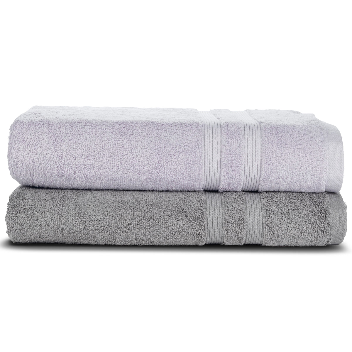 Grey and Lavender Terry Bath Towel 600 GSM