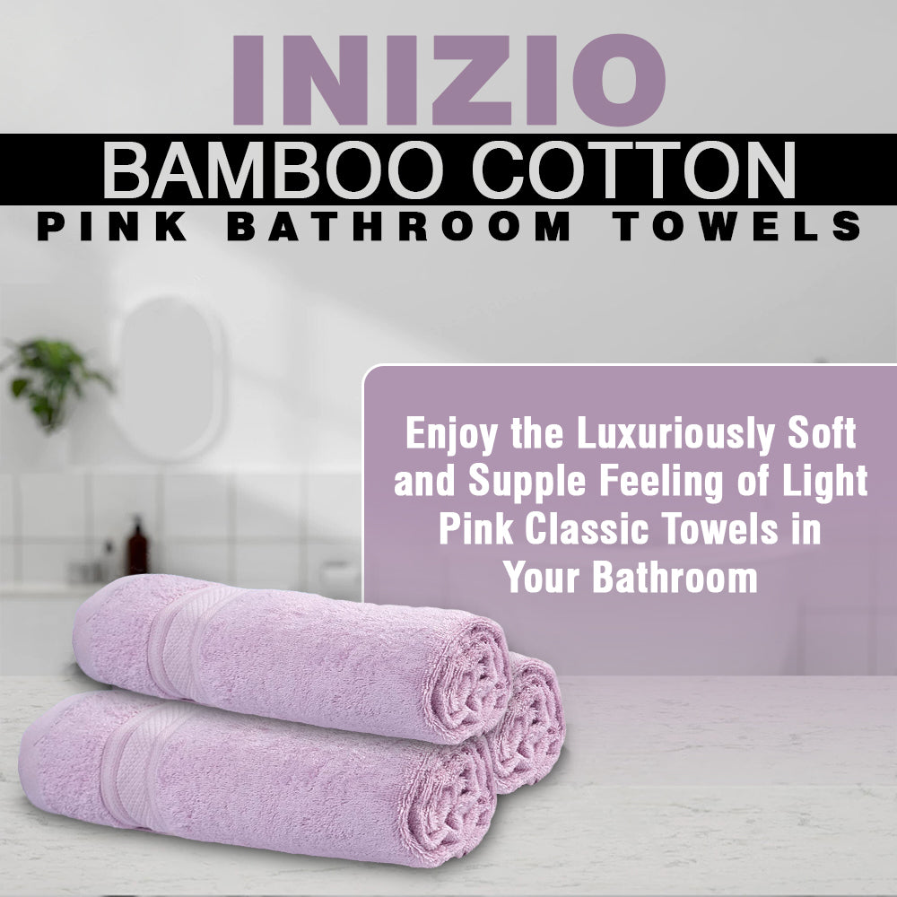 Combo Bamboo Bath + Hand Towel Pink 600 GSM