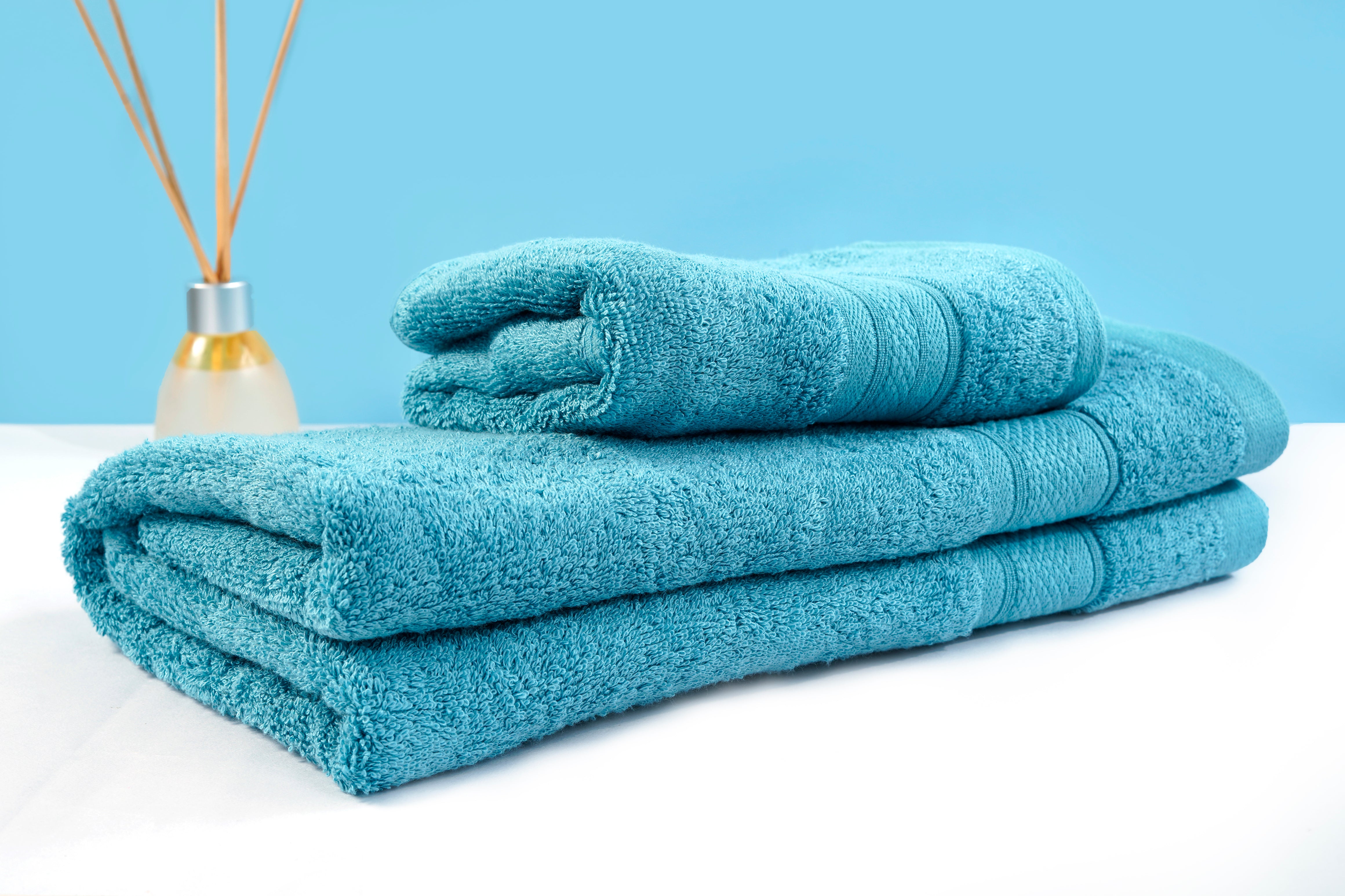 Combo Bamboo Bath Towel + Bamboo Hand Towel Sky Blue 600 GSM