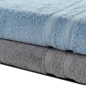 Grey and Light Blue Terry Bath Towel 600 GSM