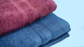 Magenta and Blue Terry Bath Towels 600 GSM