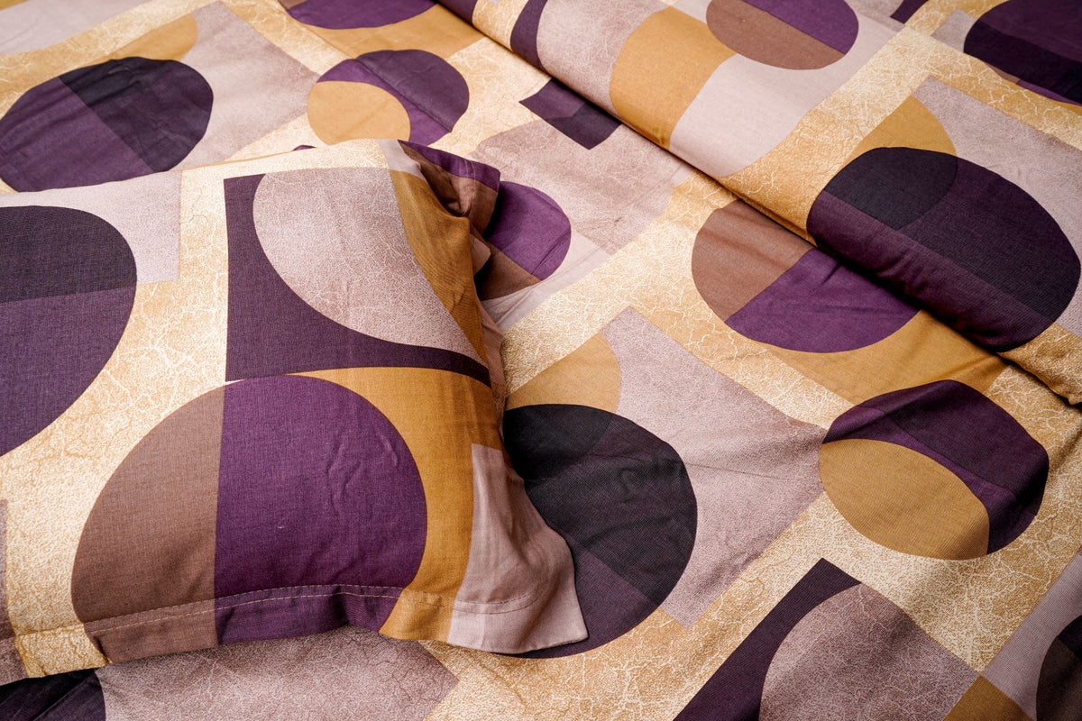 Natural Cotton Geometric Printed Polka Dots Soft Cozy Durable All-Season Comfort | Brown