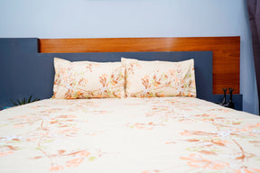 Floral Printed Queen Size Cotton Bed sheet with 2 Pillow Covers, Ultra Soft Breathable Lightweight & Shrink Free